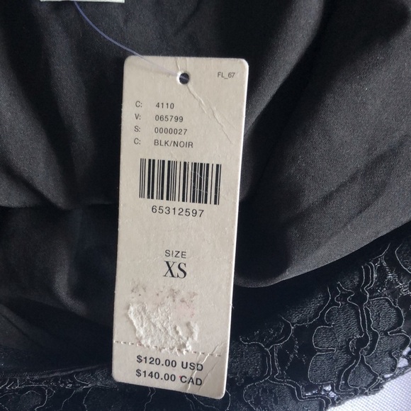 💛 XS 💛 NWT Anthro Lace Tube Top Tie Knot Asymmetrical Zip - Picture 3 of 6